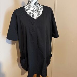 Healing Hands Black Short Sleeve V-Neck Top